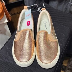 Cat & Jack Metallic Gold Kids Sneakers